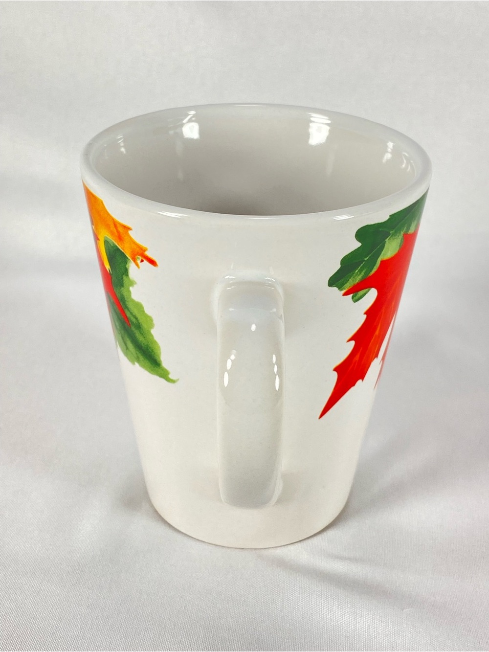 Royal Norfolk White Ceramic Mug with Orange and Green Autumn Leaves - Picture 2 of 6